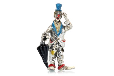 Lot 1137 - SILVER AND ENAMEL MINIATURE FIGURE