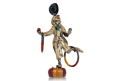 Lot 1139 - SILVER AND ENAMEL MINIATURE FIGURE