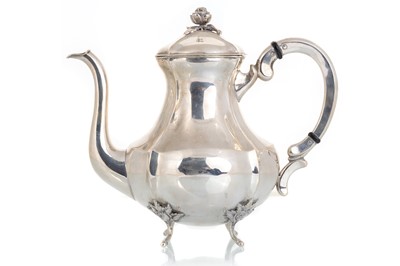 Lot 1156 - CONTINENTAL SILVER COFFEE POT