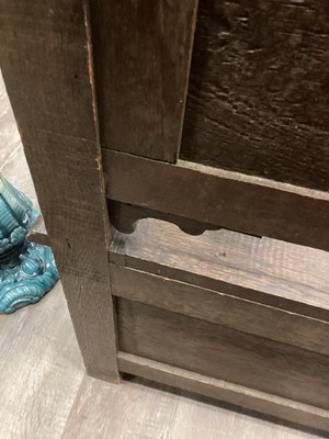 Lot 1533 - CARVED OAK HALL SETTLE