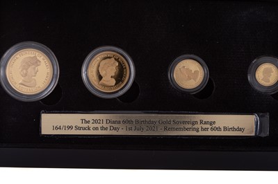 Lot 21 - DIANA 60TH BIRTHDAY GOLD SOVEREIGN FOUR COIN SET