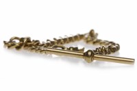 Lot 162 - NINE CARAT GOLD PART WATCH CHAIN formed by...