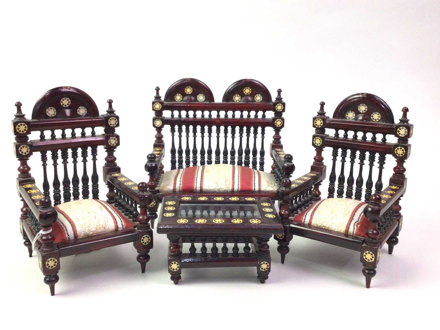 Lot 240 - CHINESE MINIATURE FOUR PIECE SUITE