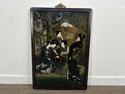 Lot 1502 - CHINESE REVERSE GLASS PAINTING