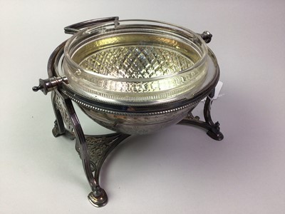Lot 330 - SILVER PLATED ROLL TOP SERVING DISH