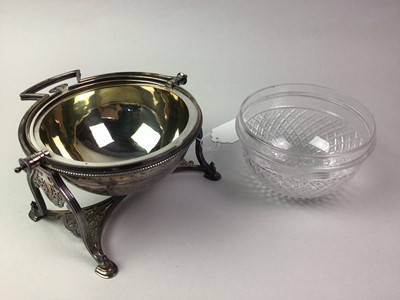 Lot 330 - SILVER PLATED ROLL TOP SERVING DISH