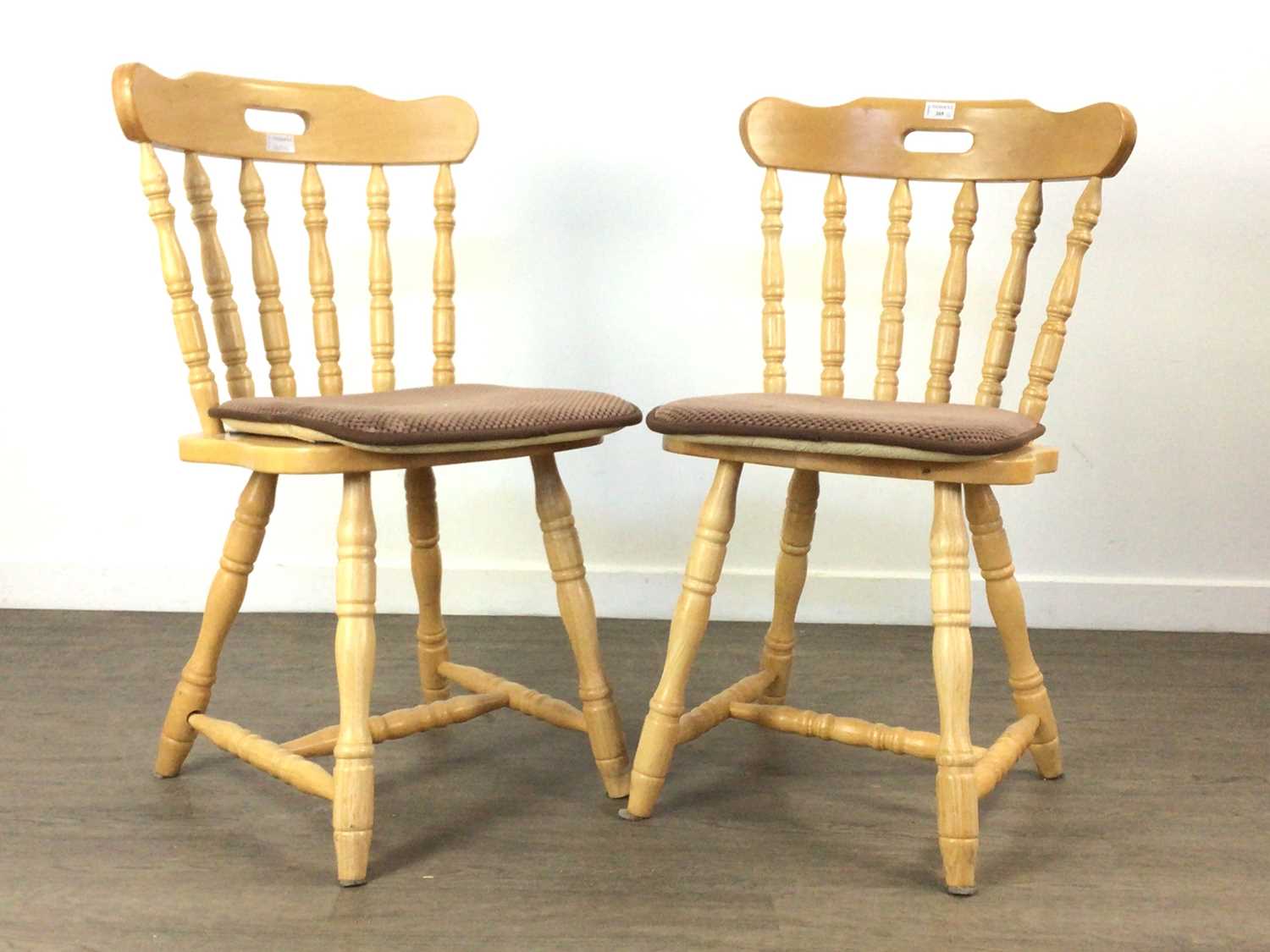 Lot 269 - SET OF FOUR BEECH KITCHEN CHAIRS