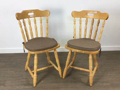 Lot 269 - SET OF FOUR BEECH KITCHEN CHAIRS