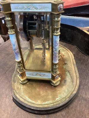 Lot 1 - FRENCH GILT METAL AND CHAMPLEVE ENAMEL MANTEL CLOCK