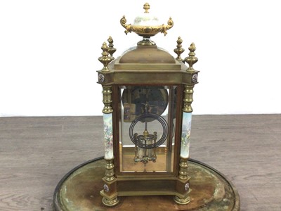 Lot 1 - FRENCH GILT METAL AND CHAMPLEVE ENAMEL MANTEL CLOCK