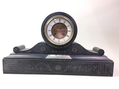 Lot 7 - RAILWAY INTEREST - VICTORIAN SLATE PRESENTATION MANTEL CLOCK