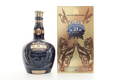 Lot 291 - CHIVAS ROYAL SALUTE 21 YEAR OLD SAPPHIRE DECANTER