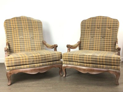 Lot 474 - PAIR OF FRENCH STYLE FAUTEILS