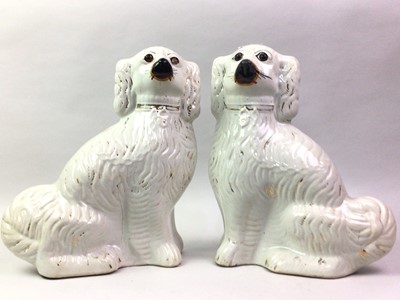 Lot 475 - PAIR OF STAFFORDSHIRE WALL DOGS