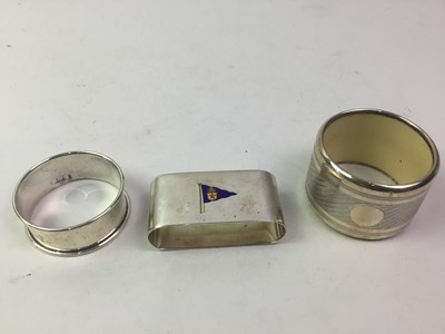Lot 448 - GROUP OF SILVER NAPKIN RINGS