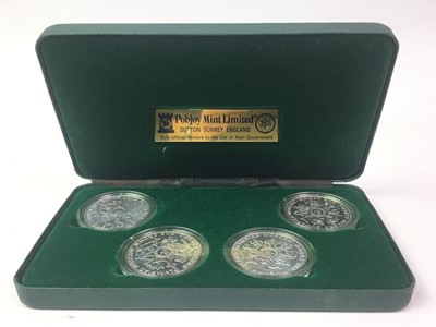 Lot 536 - 1980 ISLE OF MAN STERLING SILVER PROOF OLYMPIC CROWN COIN SET
