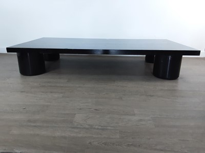 Lot 233 - LARGE EBONISED OAK COFFEE TABLE