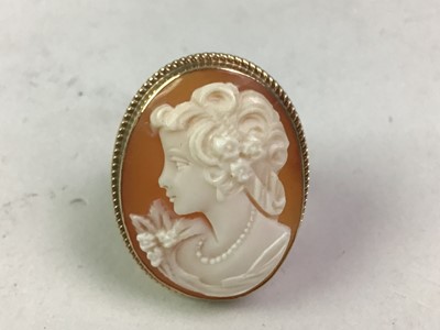 Lot 517 - GOLD MOUNTED CAMEO BROOCH