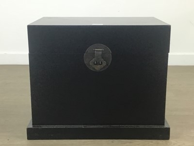 Lot 625 - BLACK PAINTED CHEST