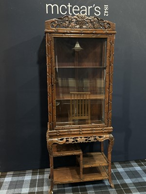 Lot 1507 - CHINESE HARDWOOD DISPLAY CABINET