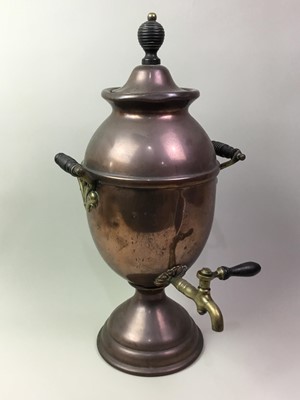 Lot 23 - COPPER AND BRASS SAMOVAR