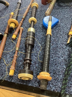 Lot 1080 - COLLECTION OF BAGPIPE PARTS