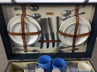 Lot 38 - TWO VINTAGE PICNIC SETS