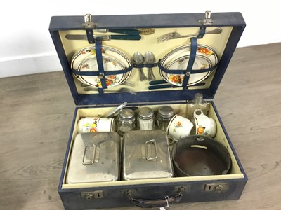 Lot 38 - TWO VINTAGE PICNIC SETS