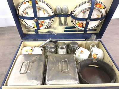Lot 38 - TWO VINTAGE PICNIC SETS