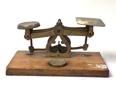 Lot 44 - SET OF BRASS BALANCE SCALES