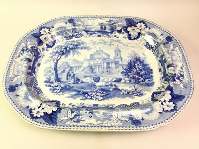 Lot 662 - EARLY 19TH CENTURY ENGLISH BLUE AND WHITE MEAT DISH