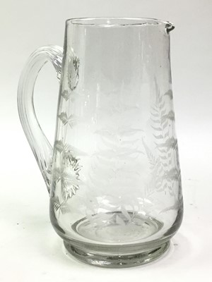 Lot 664 - VICTORIAN CLEAR GLASS WATER JUG