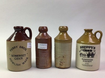 Lot 661 - GROUP OF STONEWARE POTTERY FLAGONS AND BOTTLES