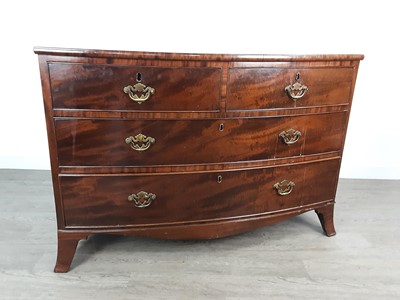 Lot 698 - MAHOGANY BOWFRONTED CHEST OF DRAWERS