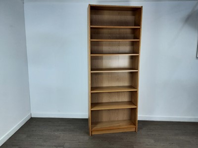 Lot 726 - TWO MODERN OPEN BOOKCASES