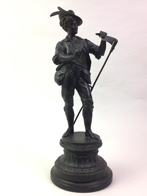 Lot 18 - PAIR OF SPELTER FIGURES OF FARMERS