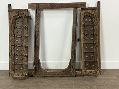 Lot 738 - INDIAN RAJASTHAN WOOD SHUTTERS WITH FRAME