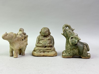 Lot 739 - THREE THAI CERAMIC FIGURES