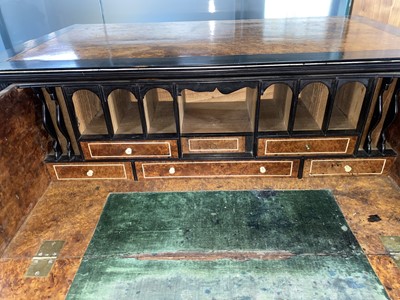 Lot 1511 - CHINA TRADE AMBOYNA CAMPHORWOOD SECRETAIRE CAMPAIGN CHEST