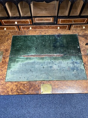 Lot 1511 - CHINA TRADE AMBOYNA CAMPHORWOOD SECRETAIRE CAMPAIGN CHEST