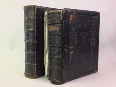 Lot 87 - VICTORIAN LEATHER BOUND FAMILY BIBLE