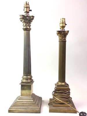 Lot 268 - BRASS CORINTHIAN COLUMN TABLE LAMP