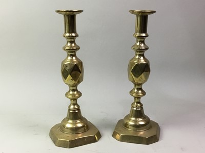 Lot 276 - PAIR OF BRASS CANDLESTICKS