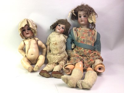 Lot 298 - COLLECTION OF BISQUE HEADED DOLLS