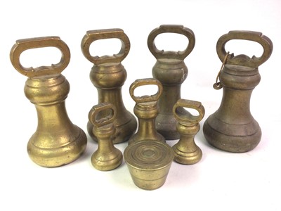 Lot 299 - COLLECTION OF BRASS BELL WEIGHTS