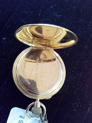 Lot 835 - GOLD HALF HUNTER POCKET WATCH
