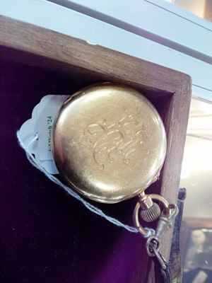 Lot 835 - GOLD HALF HUNTER POCKET WATCH