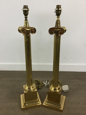 Lot 304 - PAIR OF IONIC COLUMN TABLE LAMPS