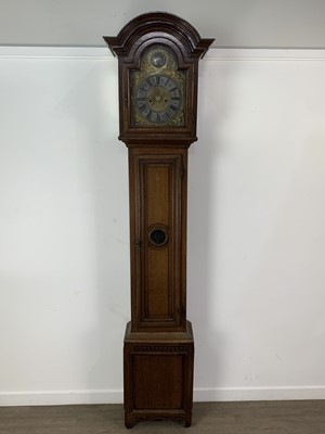 Lot 309 - GEORGE II STYLE OAK LONGCASE CLOCK