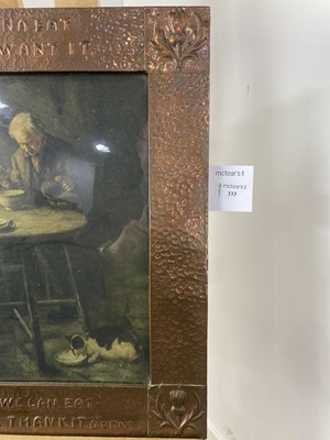 Lot 333 - ROBERT BURNS INTEREST - ARTS & CRAFTS HAMMERED COPPER FRAME